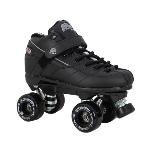 Sure-Grip Rock GT-50 Roller Skates with Sure-Grip Aerobic Outdoor Wheels in Black from Roller Skate Nation
