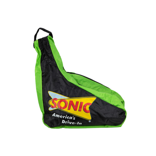 Side Facing Green Sonic Saddle Roller Skate Bag from Roller Skate Nation