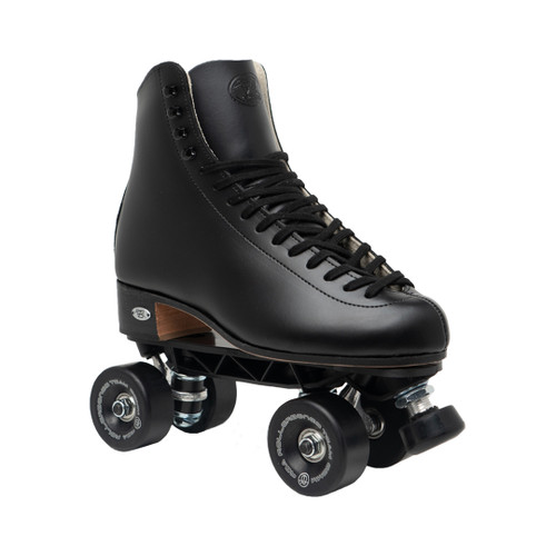 Black Riedell 220 Roller Skates with black wheels from Roller Skate Nation
