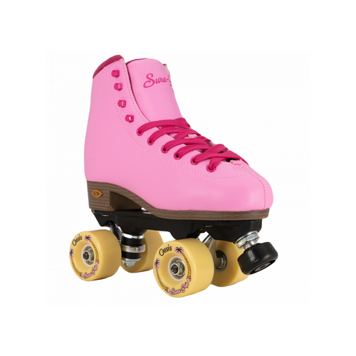 Front Facing Pink Passion Sure-grip Fame Roller Skates from Roller Skate Nation