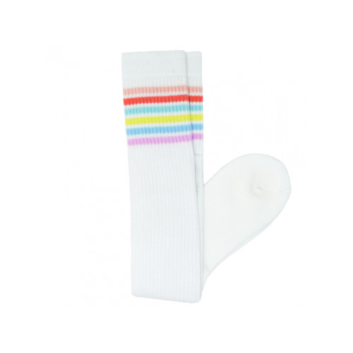 Front Facing White Striped Tube Socks from Roller Skate Nation
