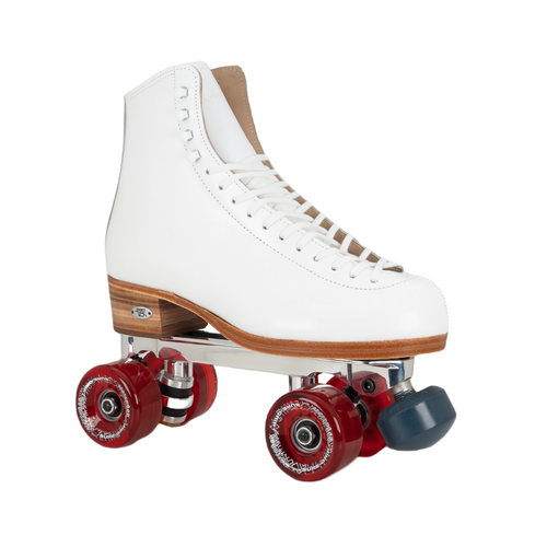 White Riedell 297 Advantage Red Motion Skates from Roller Skate Nation