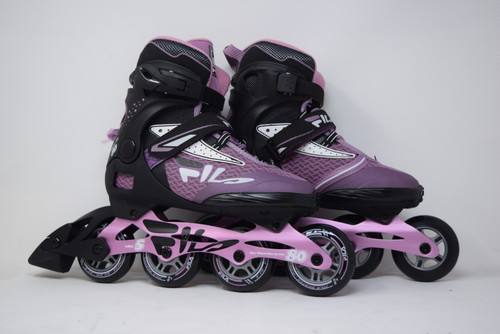 Slightly Used Fila Legacy Pro 80 Ladies inline skates in Black/Violet from Roller Skate Nation 1