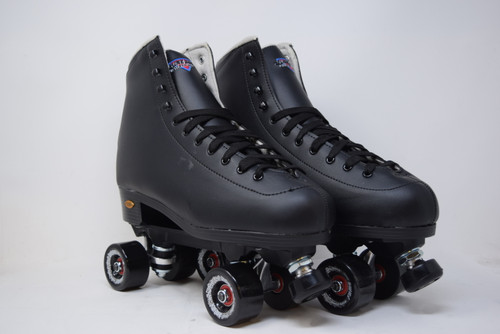 Slightly Used Black with Black Wheels Sure-Grip Fame Roller Skates from Roller Skate Nation 1
