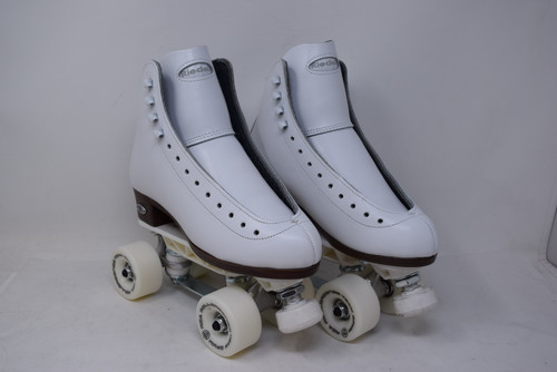 Slightly Used Riedell 120 Sunlite White Indoor Roller Skate from Roller Skate Nation 1