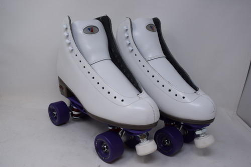 Slightly Used Riedell 120 Sunlite White Indoor Roller Skate from Roller Skate Nation 1