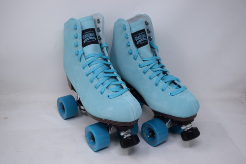 Slightly Used Sure-Grip  Boardwalk Indoor Roller Skates | Sky, Men's 8 (Ladies' 9-9.5)