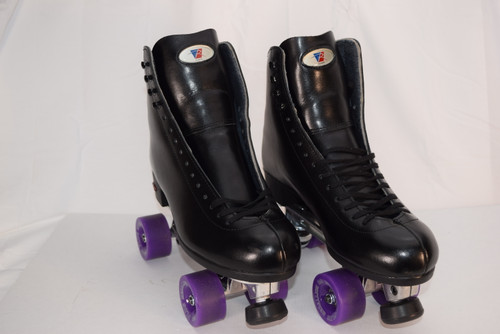 Slightly Used Riedell 120 Competitor Indoor Roller Skates | Black, Men's 10 (Ladies' 11)