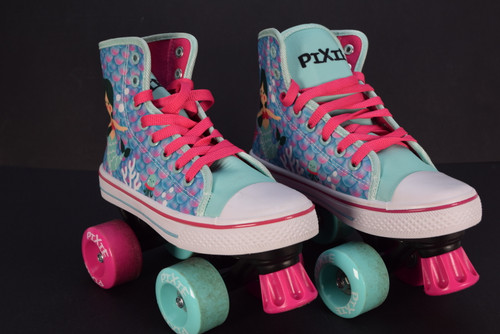 Slightly Used Pixie Kids Roller Skates || Sky, Youth 1