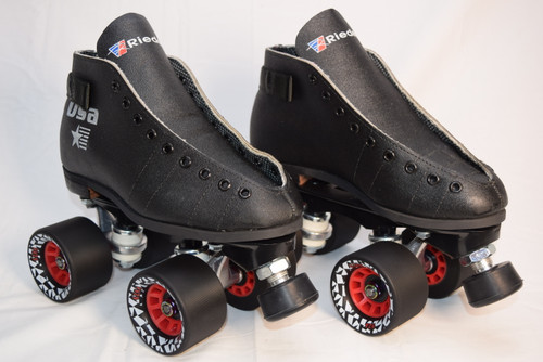 Riedell 122 Derby Speed Roller Skate | Black, Youth 3