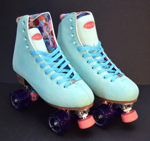 Slightly Used VNLA Parfait Indoor Roller Skates | Blue, Ladies' 10