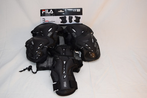 SLIGHTLY USED Fila Kids 3 Pack Skate Pads - Medium
