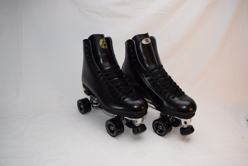 Slightly Used Riedell 120 Competitor Indoor Roller Skates || Black, Men's 11 (Ladies' 12)
