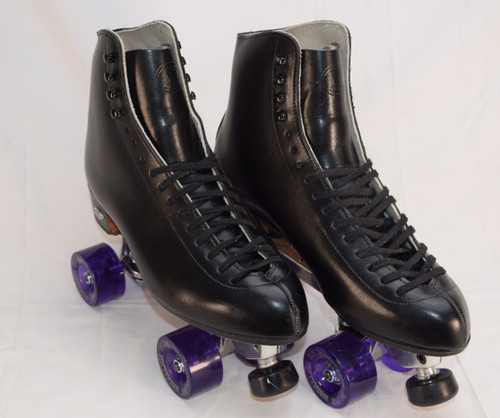 *Slightly Used* Riedell 220 Black Wide Avanti Indoor Roller Skates | Men's 9.5 (Ladies' 10.5)