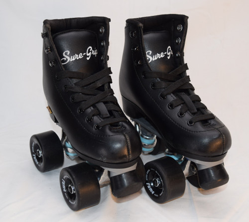 *Slightly Used* Sure-Grip Fame Indoor Roller Skates | Black, Juvenille 13