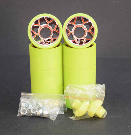 *Slightly Used* - - Backspin Astro Wheels Bundle || Yellow (58mm X 38mm)