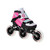 Front Facing Pink White Black Warp Adjustable Roller Blades from Roller Skate Nation