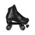 Side Facing Black Riedell 120 Roller Skates with white wheels From Roller Skate Nation