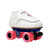 Front Facing White VNLA Freestyle Roller Skates with pink wheels from Roller Skate Nation