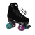 Black suede VNLA Luna Roller Skates with Luminous Wheels from Roller Skate Nation 1