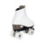 Back Facing White Riedell 120 Roller Skates with white wheels From Roller Skate Nation