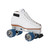 White Riedell 595 Laser Cannibal Speed Skates with Blue Wheels