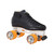 Black Riedell 595 Laser Cannibal Speed Skates with Orange Wheels