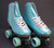 Slightly Used Sure-Grip Stardust Glitter Indoor Roller Skates | Blue, Men's 4 (Ladies' 5)