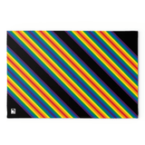 Rainbow Stripes Black Blanket