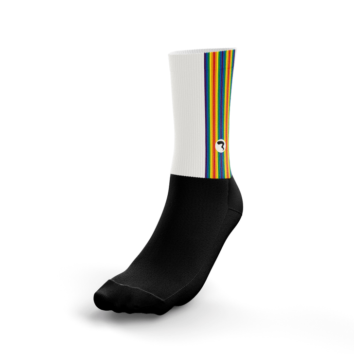 Rainbow Stripes White Socks
