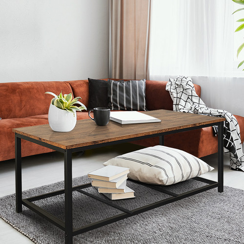 Trustmade Coffee Table with Steel Frame and Storage, 42x24x18"