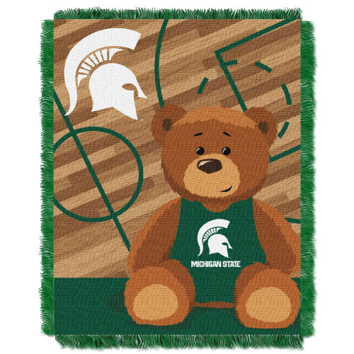 Michigan State OFFICIAL Collegiate "Half Court" Baby Woven Jacquard Throw