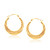14k Yellow Gold Textured Graduated Twist Hoop Earrings