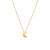 14k Yellow Gold Polished Moon Necklace with Diamond
