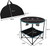 Bosonshop Folding Table, Travel Camping Picnic Collapsible Round Table with 4 Cup Holders and Carry Bag (Black & Blue)