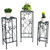 3 Pcs Metal Plant Stands Plant Shelves for Indoors and Outdoors, Cast Iron, Black XH