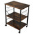 Simple Wood Kitchen Cart with 3-Tier Storage Space, Movable Microwave Stand with 10 Hooks - Brown and Frosted Black XH