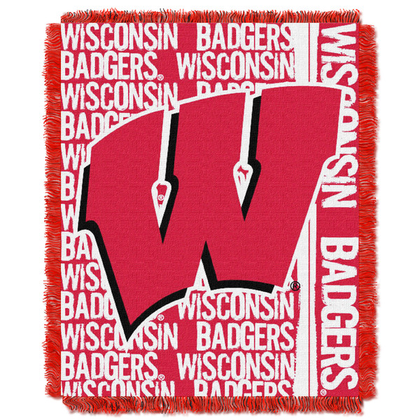 Wisconsin OFFICIAL Collegiate "Double Play" Woven Jacquard Throw