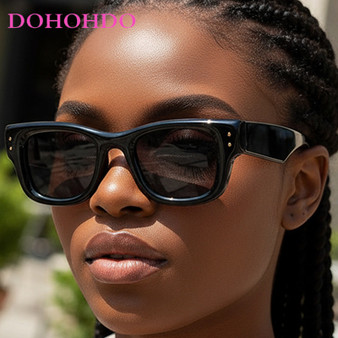 Fashion Vintage Square Rice Nail Women's Sunglasses Classic Punk Men Sunglass Outdoor Driving Travel Eyewear Female UV400 Lentes