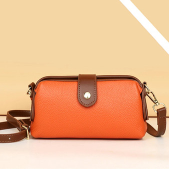 2023 Luxury Solid Color Cow Leather Handbag - High Quality Women Crossbody Shoulder Bags