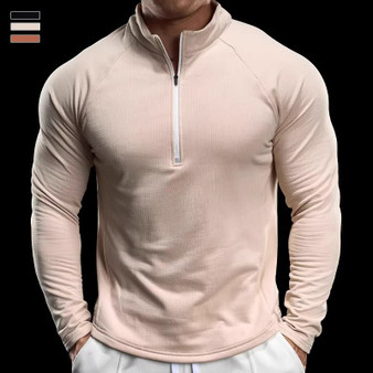 Autumn and Winter New Fitness Clothes for Men Fleece-Lined Warm Training Long-Sleeved Running Elastic Sports Casual Hooded Sweatshirt