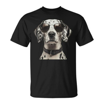 Dalmatian Dog Wearing Sunglasses Graphic T-Shirt Unisex Adult Size