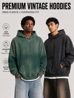 Fashion Supplier US Warehouse Acid Wash Blank Calm Fit Streetwear Mens Oversized Hooded Sweatshirt Vintage Sunfaded Hoodie