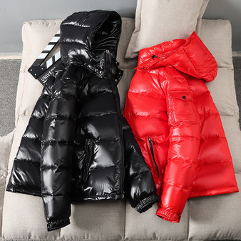 Winter Clothes Custom Logo Plus Size Women Mens Spring Jacket Puffer Jacket Hooded Down Shinny Jackets Coats Man