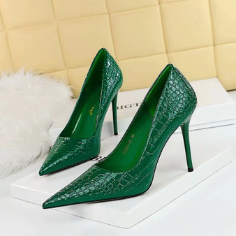 Latest Point Toe Stiletto Pumps Slip on High Heel Women Shoes