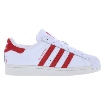 For Superstar Women's Sporty White/Red Sneakers Casual Toe Design Mesh Lining Spring Walking Fashion Trend IG5958