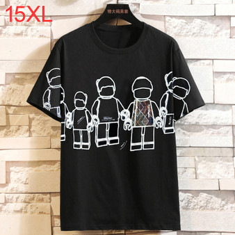 Plus SIze 15XL men's summer new Large trendy casual Cartoon round neck short sleeved t-shirt 14xl 200kg graphic t shirts