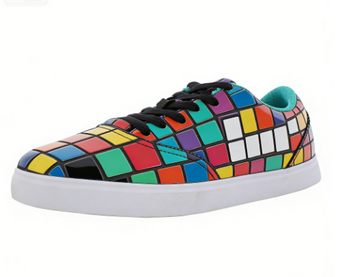 2027 NEW KJ Girls Casual Canvas Sneakers, Black White Cabana Color
