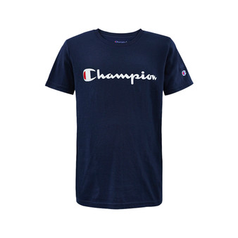 Champion Heritage Short Sleeve Cotton Logo Boys Active Shirts & Tees Color Heritage Navy 100% Authentic Model MSS-8158CBNAVY