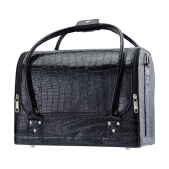 PU Leather Large Capacity Portable Makeup Travel Case Organizer Zipper Closure Luggage Cosmetic Trays Makeup Artist Suitcase